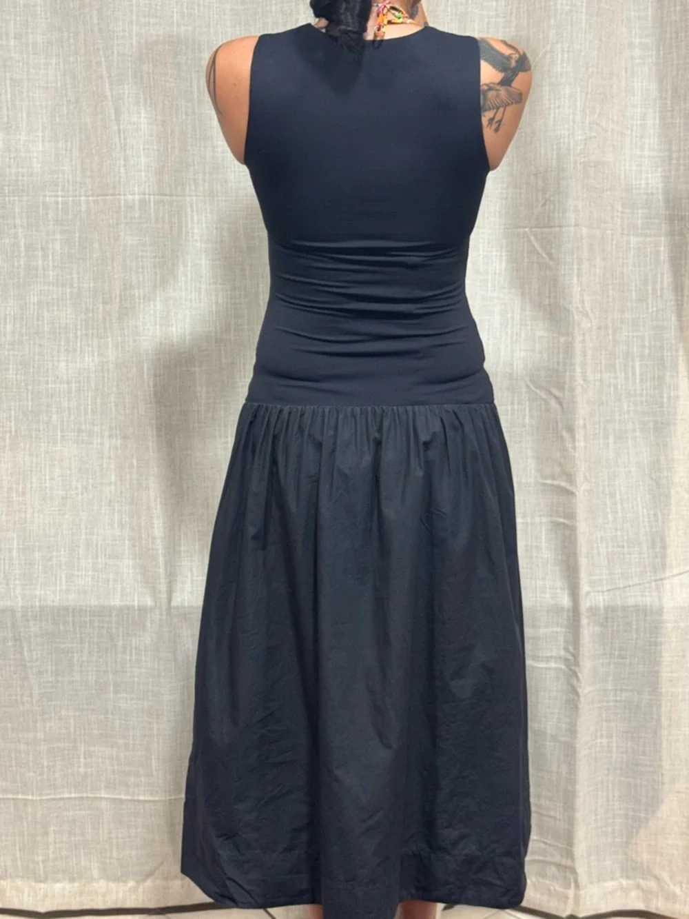 Aritzia Babaton Black contour drop waist ankle length dress xxs - Picture 1 of 5